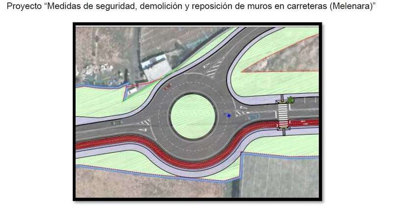 Boceto técnico de la rotonda que se construirá en el nuevo tramo ampliado de la carretera de Melenara (Foto TA)